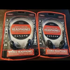 Pair (2) NEW Lightweight Stereo Headphones